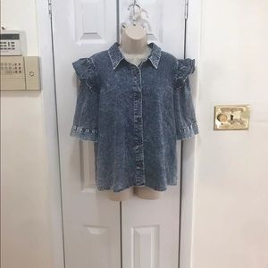 Women's Puff Sleeve Button Down Shirt